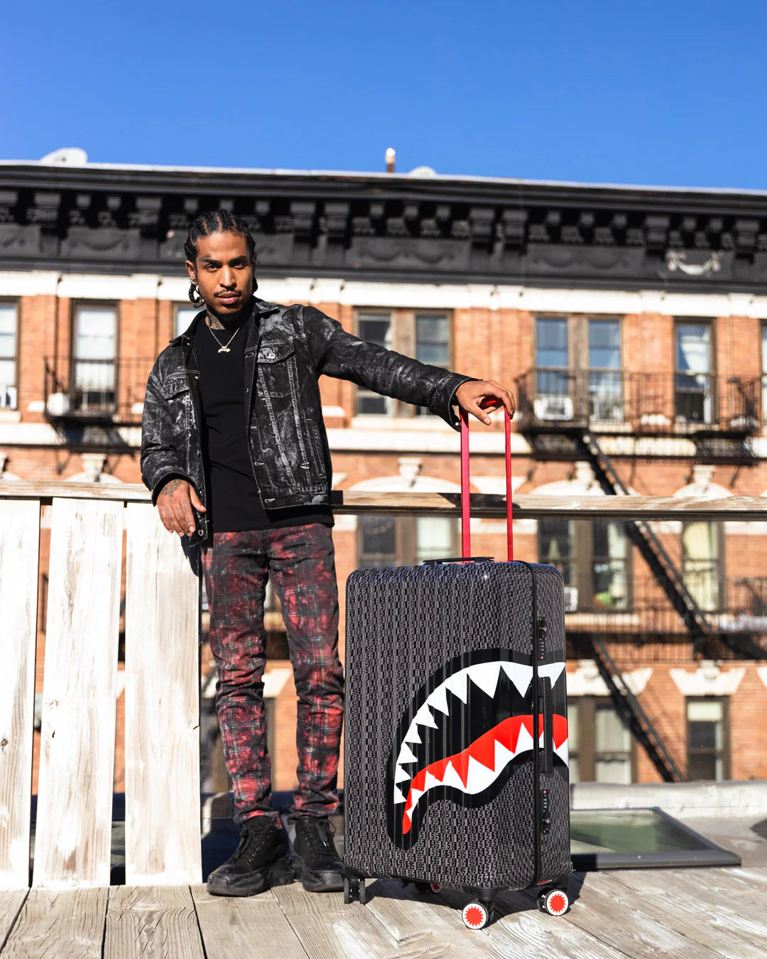 Grey Money Check Luggage 910cl182nsz