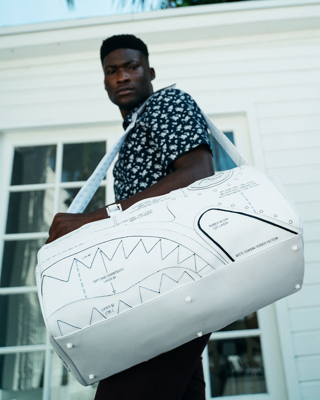 Sprayground Bag TECHNICAL CUT SEW DUFFLE White