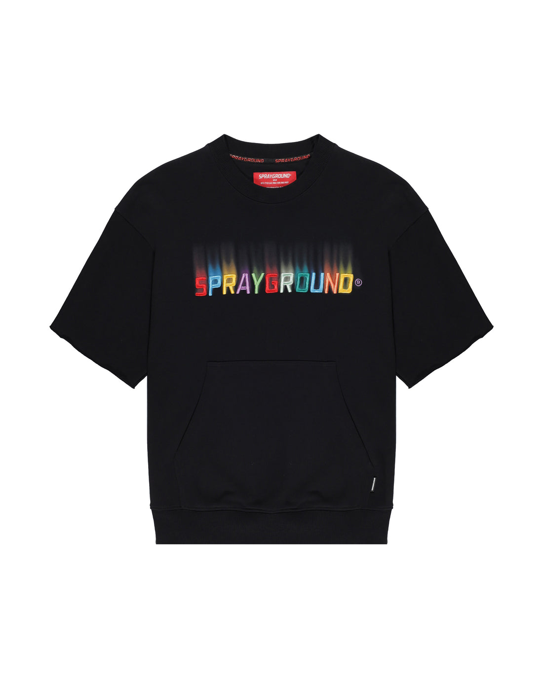 Shaded Embroidery French Terry T-shirt Blk