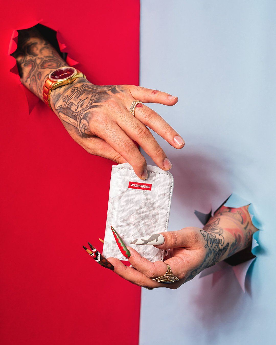 White Shark Pattern Wallet