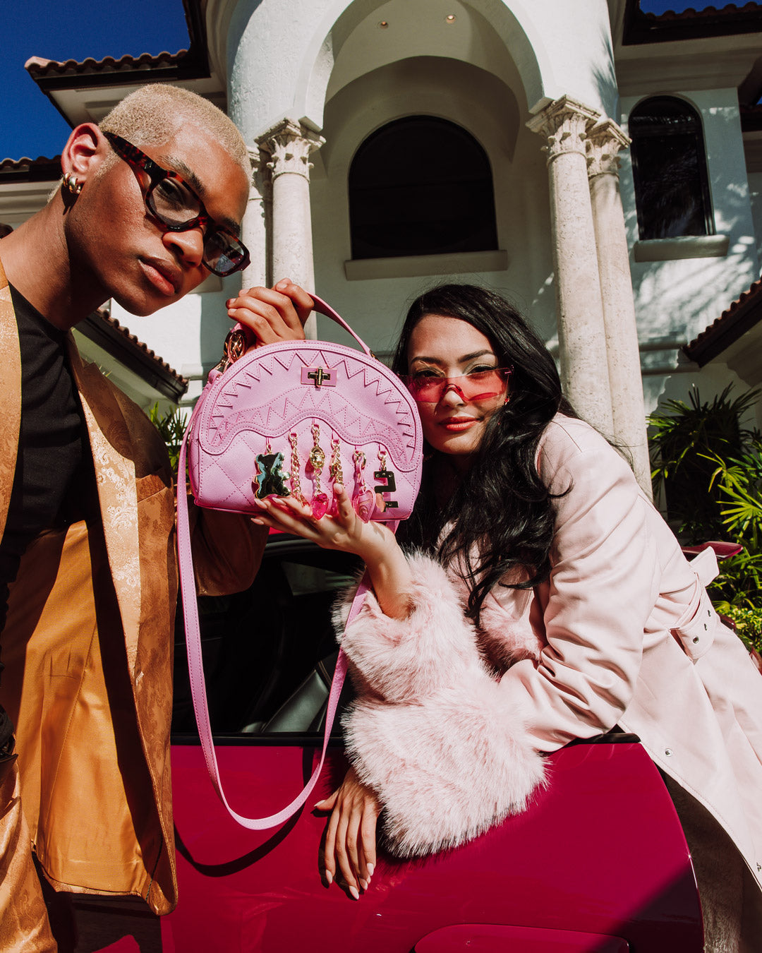 HANGING CHARMS HANDBAG